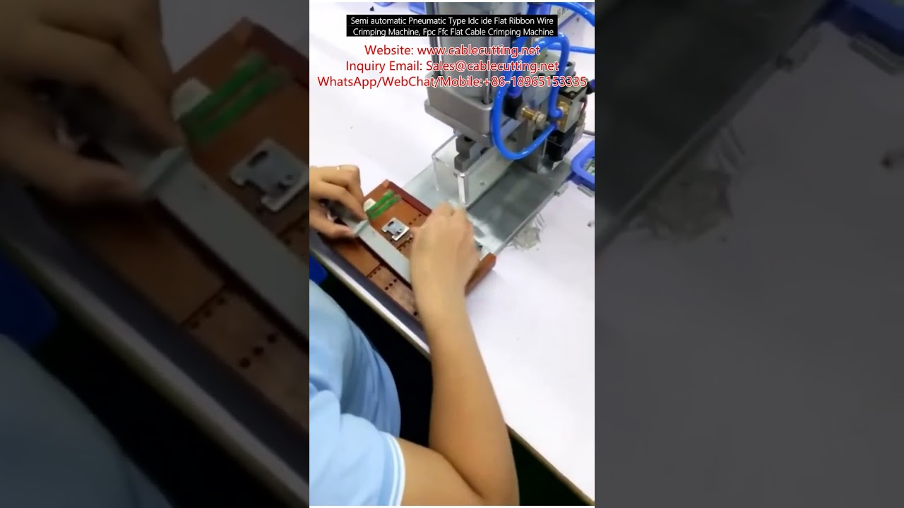Mesin Crimping Kabel Flat Ribbon IDC/IDE Tipe Pneumatik Semi-Otomatis untuk FPC & FFC